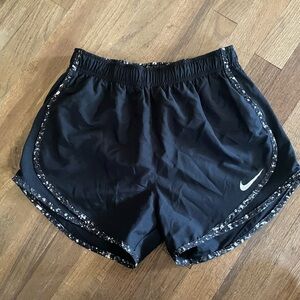 Nike Women's Black Athletic Shorts with Floral Accents